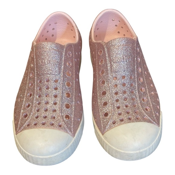 060 Native Jefferson Girls Pink Glitter Slip On Shoes 11 Toddler - Picture 9 of 11